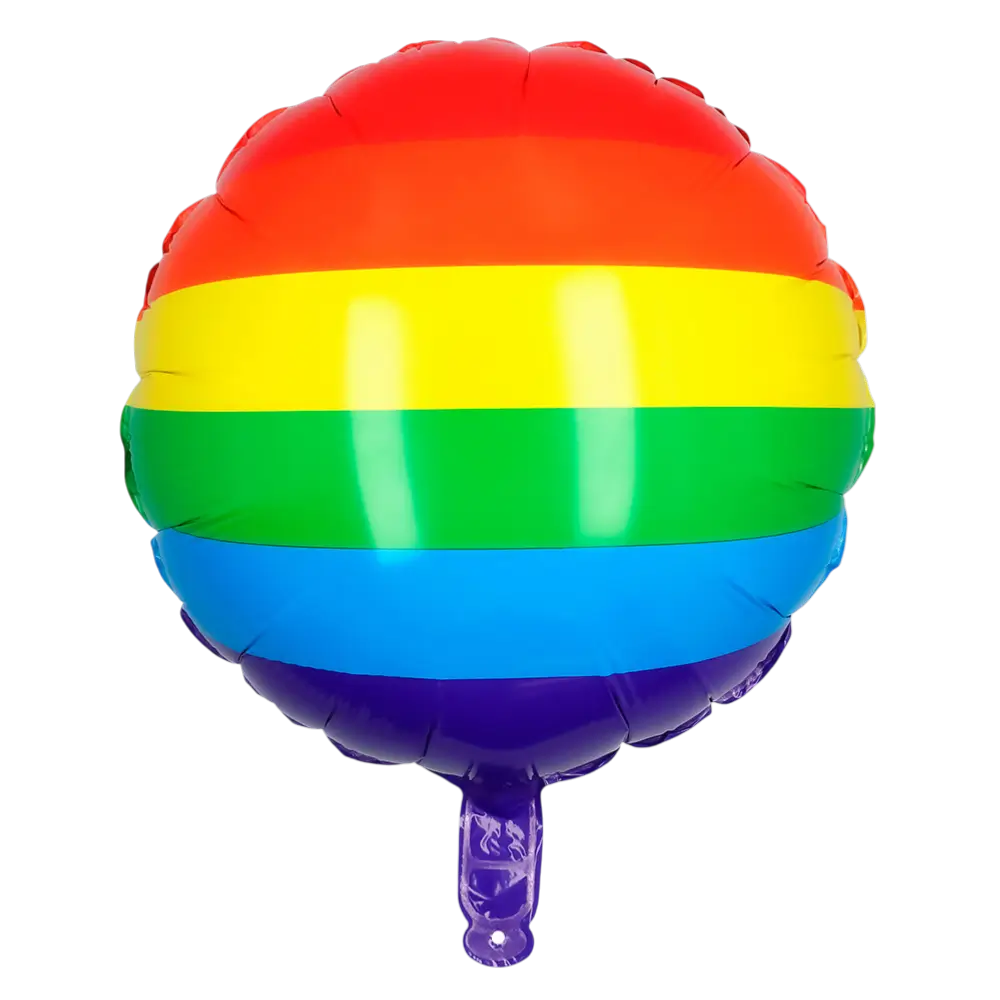 Regenboog aluminium bal 45cm