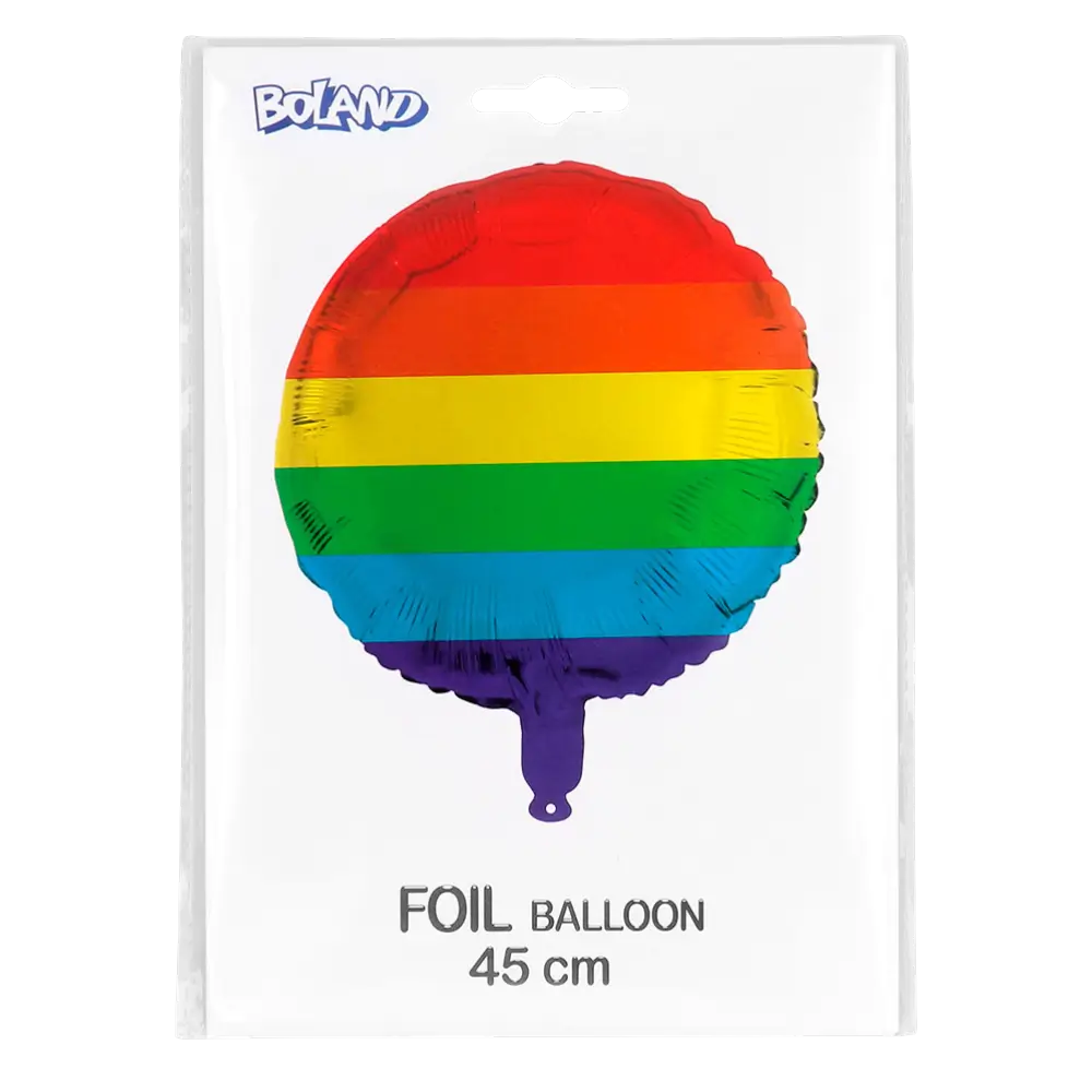 Regenboog aluminium bal 45cm