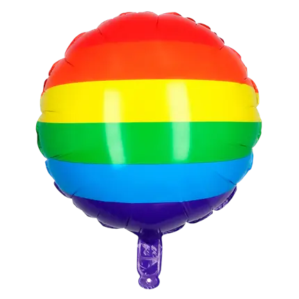 Regenboog aluminium bal 45cm
