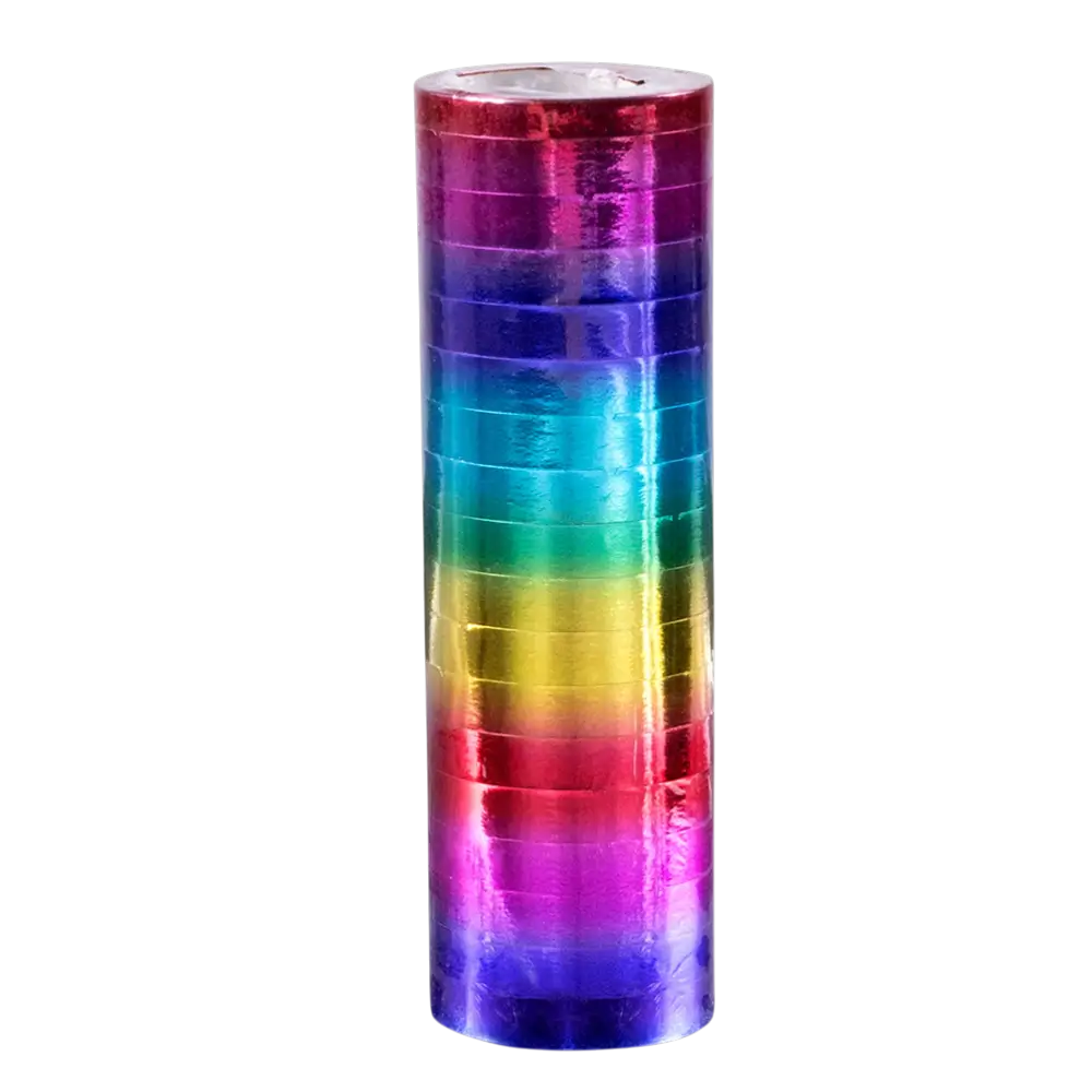 Set van 2 rollen Metallic regenboog papieren slingers 4 m
