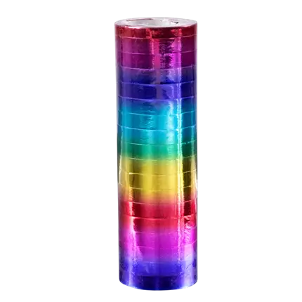 Set van 2 rollen Metallic regenboog papieren slingers 4 m