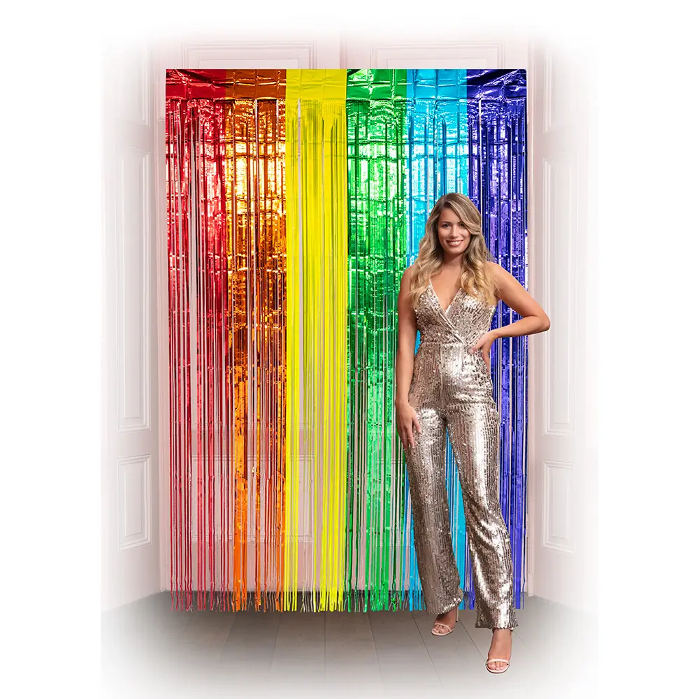 Regenboog metallic aluminium gordijn 200x100cm
