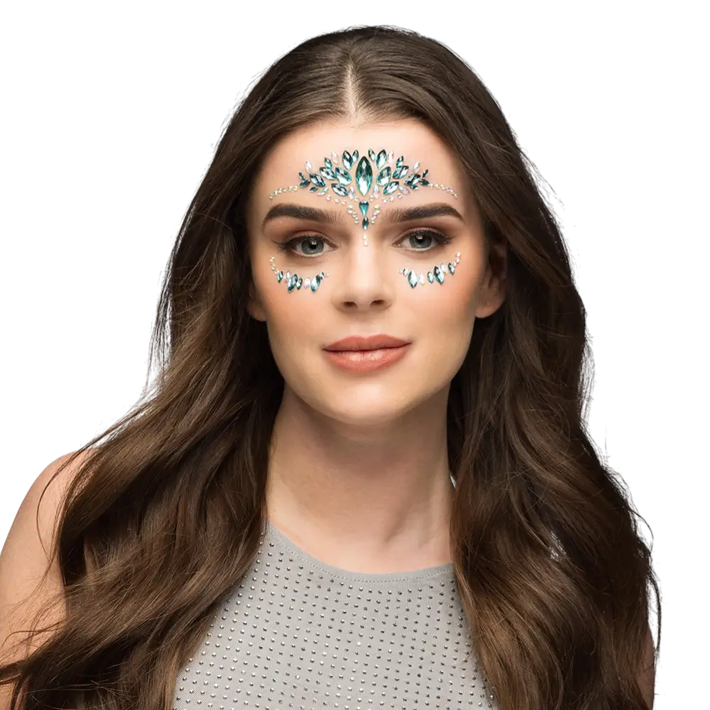 Zelfklevende gezichtstrass “Emilia” – Turquoise