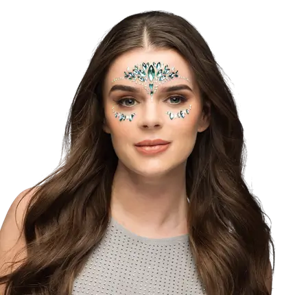 Zelfklevende gezichtstrass “Emilia” – Turquoise