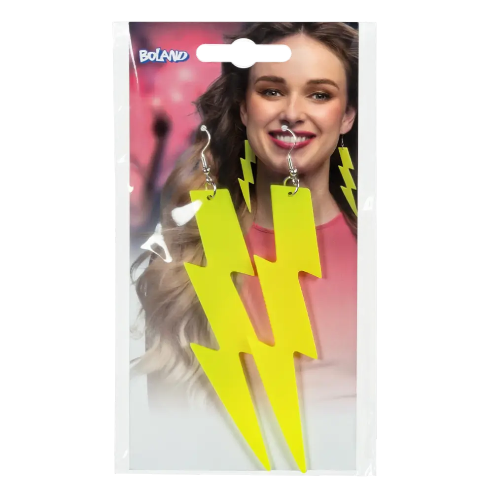 Paar neon gele Flash oorbellen