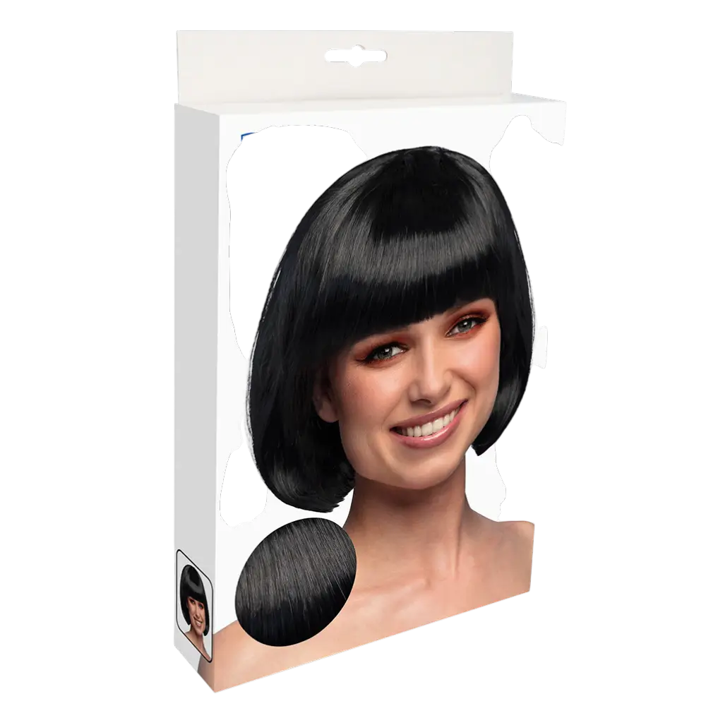 Zwarte cabaretpruik
