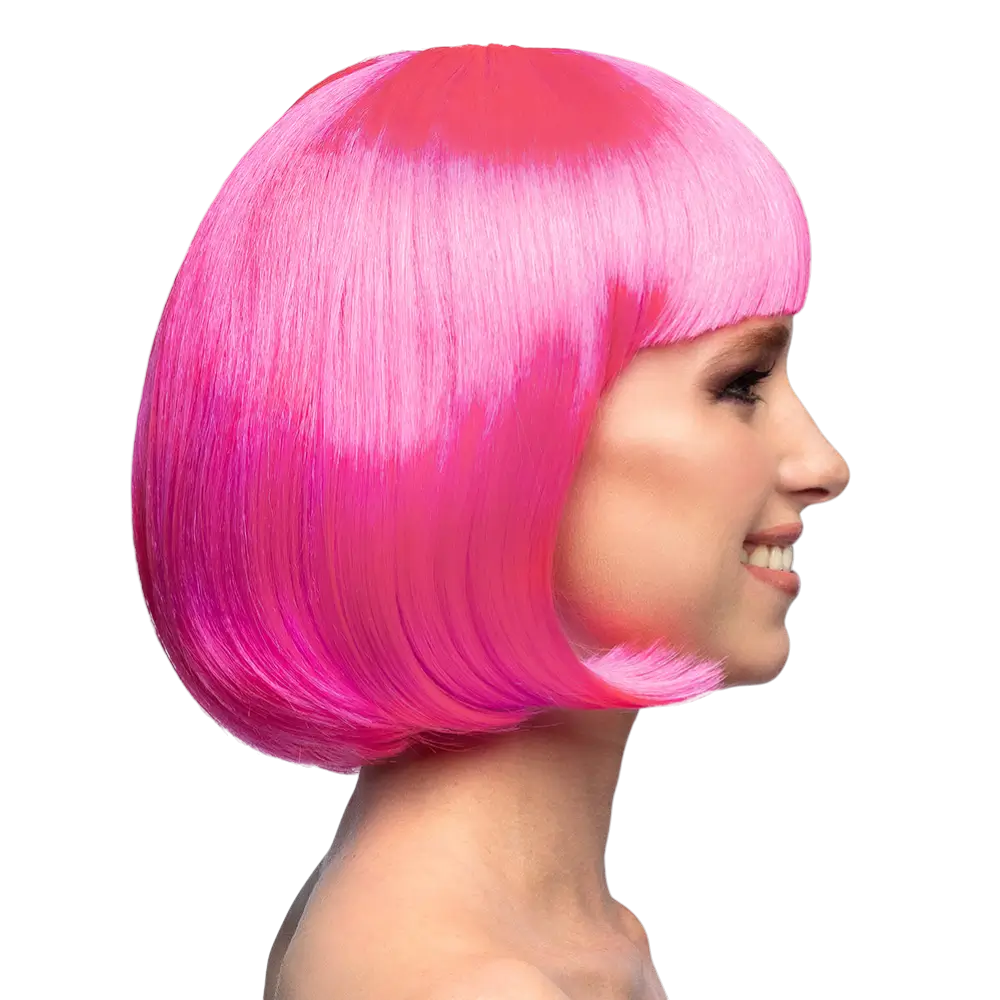 Fluorescerend roze Cabaretpruik