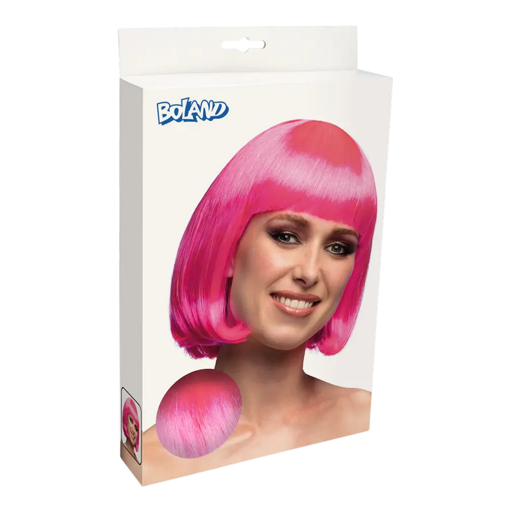 Fluorescerend roze Cabaretpruik