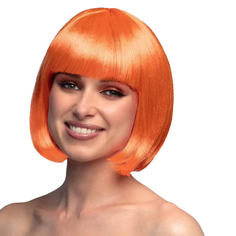 Fluorescerend oranje cabaretpruik