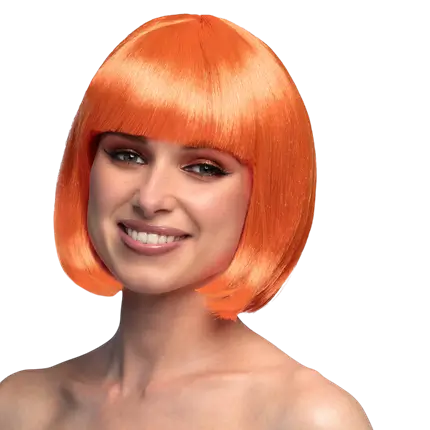 Fluorescerend oranje cabaretpruik