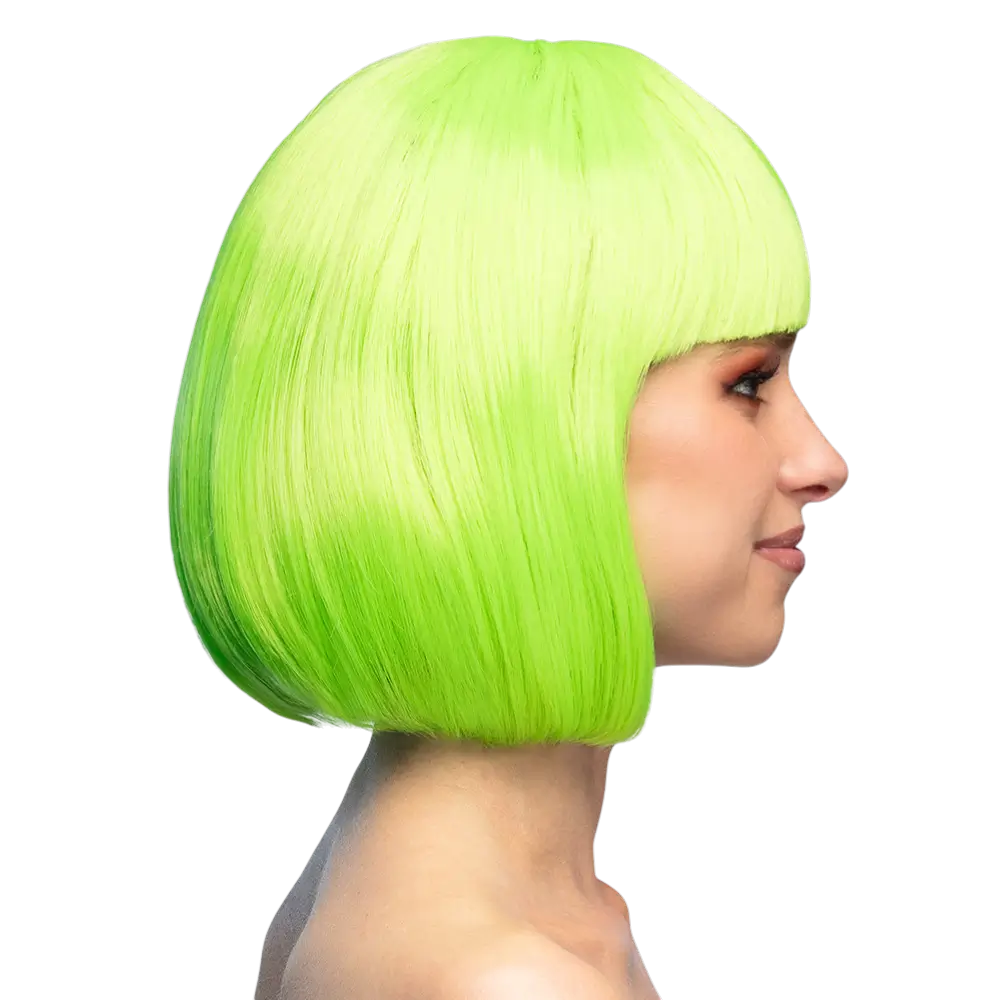 Fluorescerend groene cabaretpruik