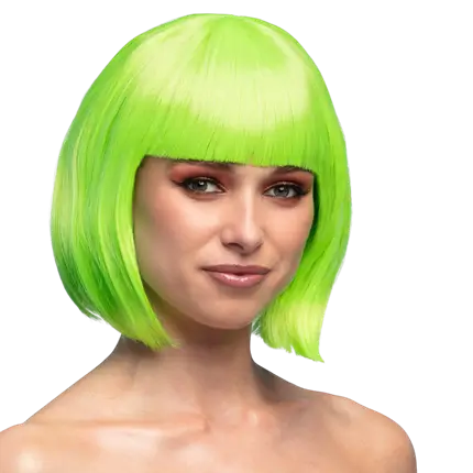 Fluorescerend groene cabaretpruik