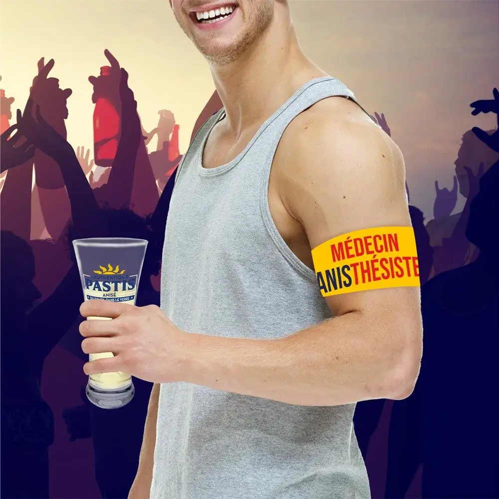 Gele "Anisthesioloog Dokter" Aperitief Armband - Humoristische Avond Entertainment