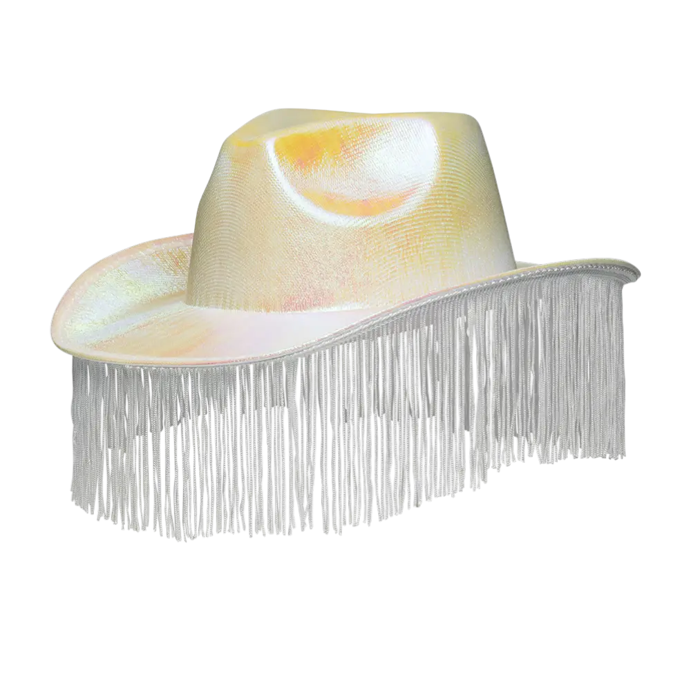 Fabulous" cowboyhoed met franjes - Wit