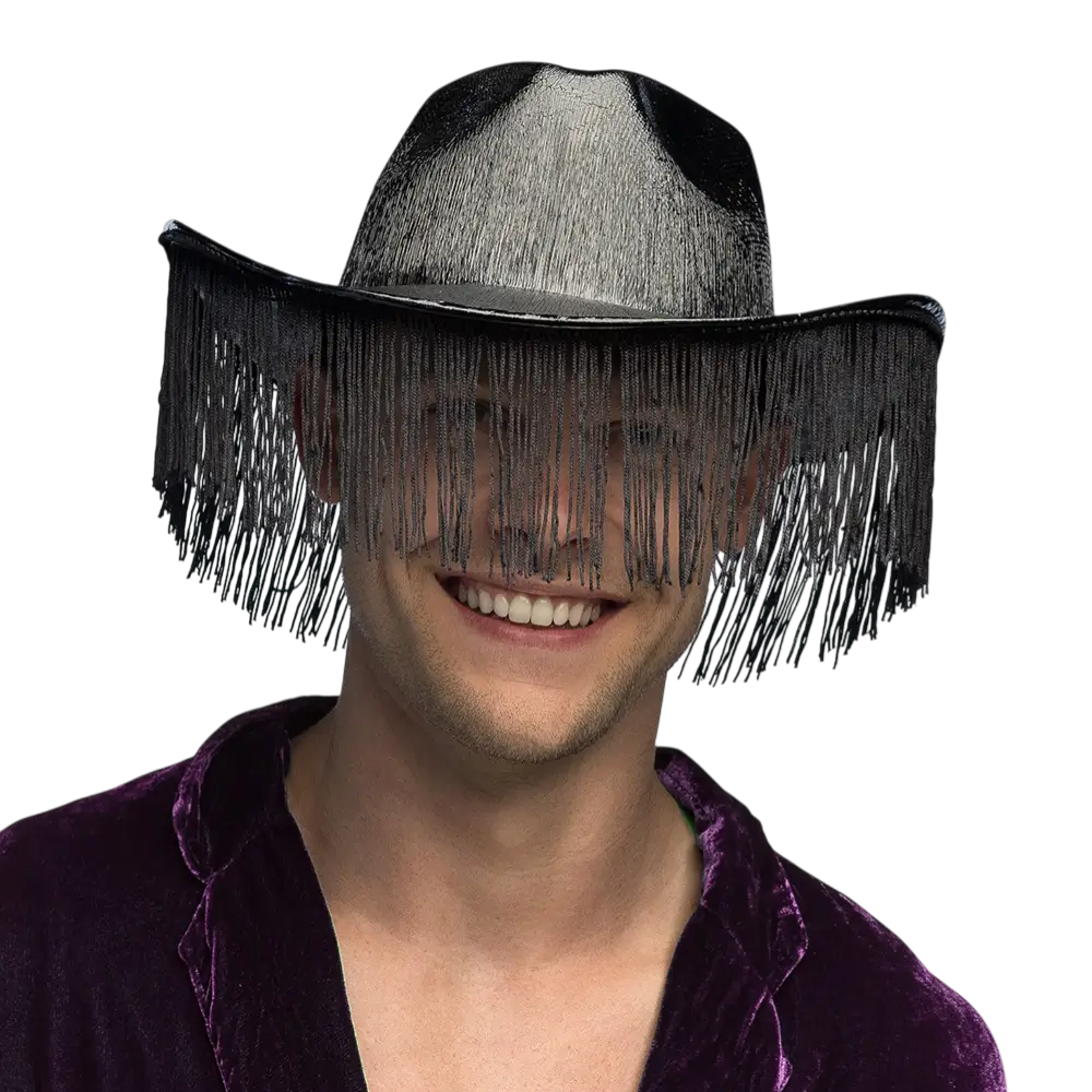 Fabulous" cowboyhoed met franjes - Zwart