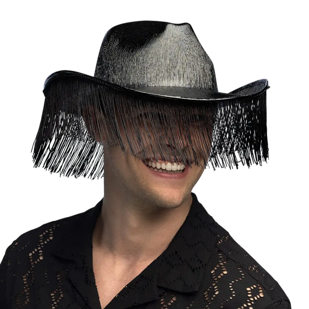 Fabulous" cowboyhoed met franjes - Zwart