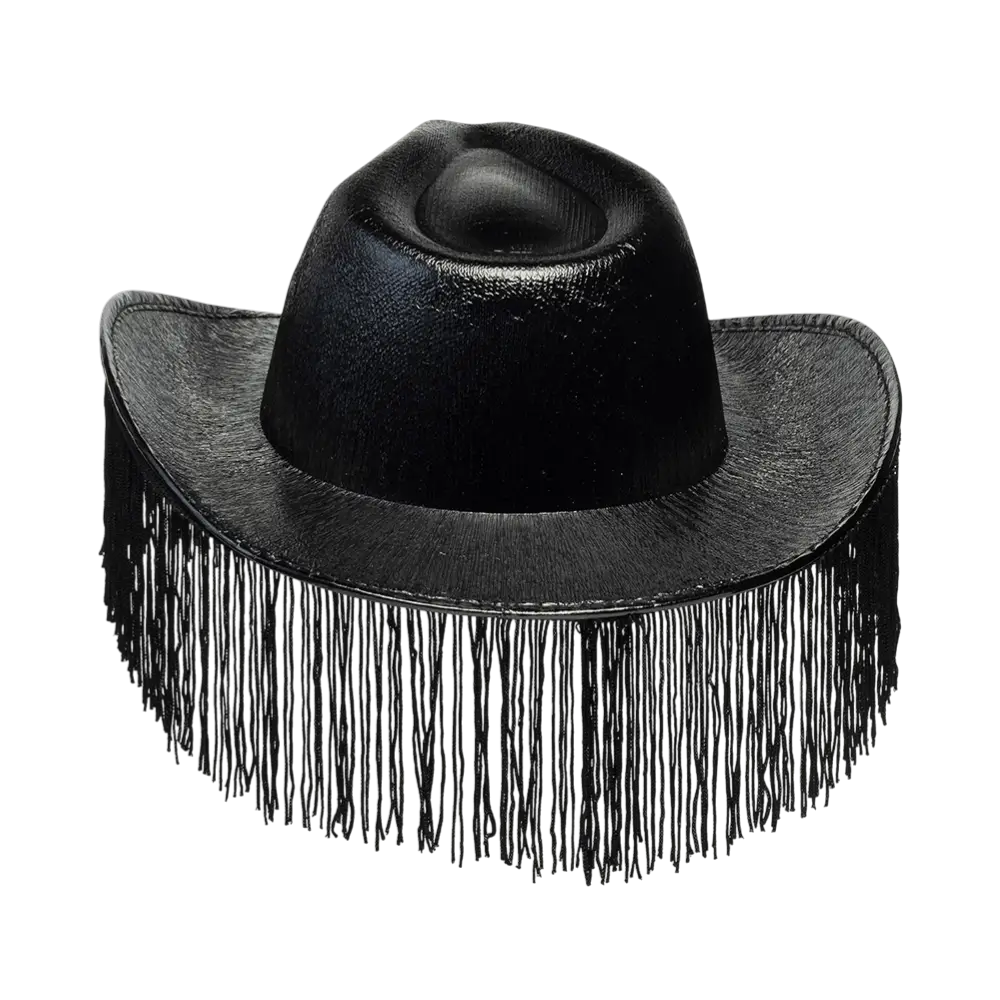 Fabulous" cowboyhoed met franjes - Zwart