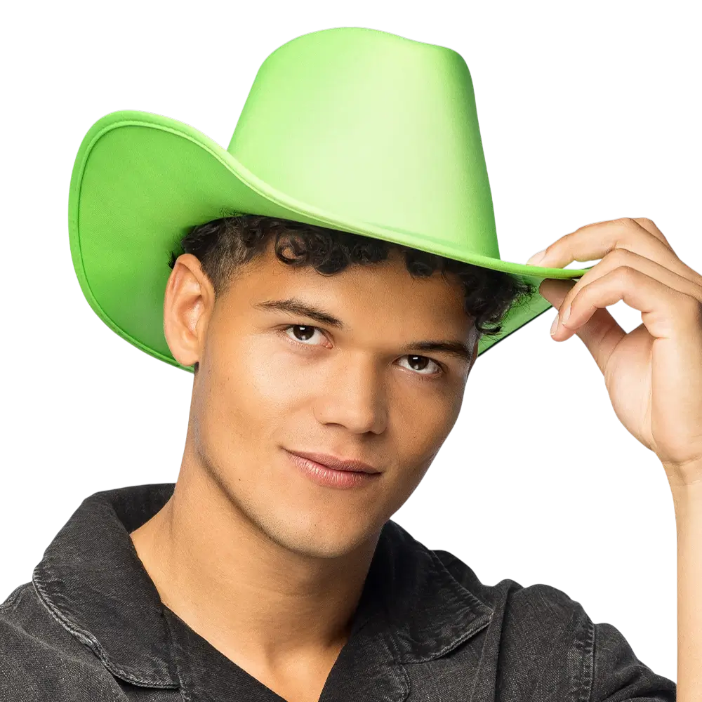 Blaze" cowboyhoed met franje - Fluorescerend groen