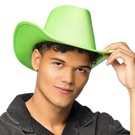 Blaze cowboyhoed met franje - Fluorescerend groen