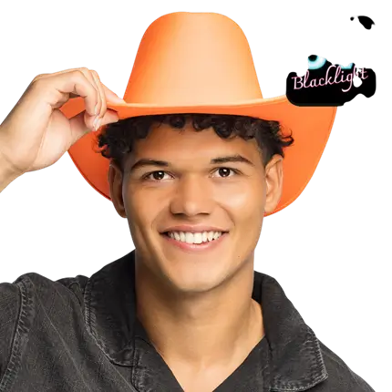 Blaze cowboyhoed met franje - Fluorescerend oranje