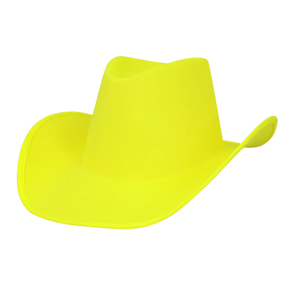 Blaze" cowboyhoed met franje - Fluorescerend geel