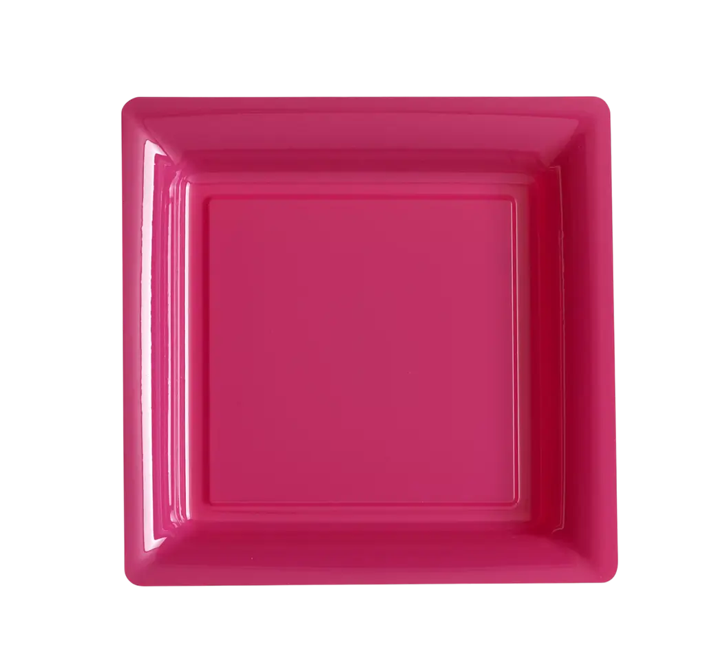 Vierkante Herbruikbare Onbreekbare Borden 23,5 cm Fuchsia – Feestservies