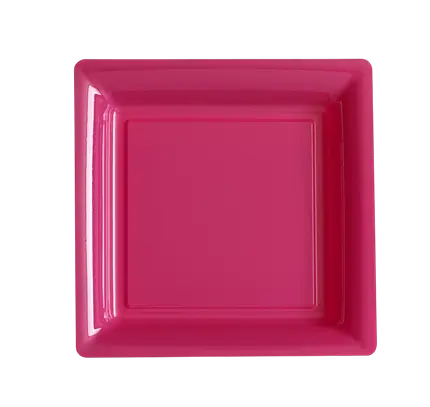 Vierkante Herbruikbare Onbreekbare Borden 23,5 cm Fuchsia – Feestservies