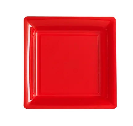 Vierkante Herbruikbare Onbreekbare Borden 18 cm Rood – Feestservies