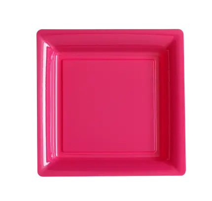 Vierkante Herbruikbare Onbreekbare Borden 18 cm Fuchsia – Feestservies