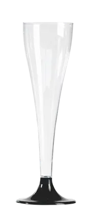 Herbruikbare Champagneflûtes 10 cl Zwarte Voet – Receptieglazen