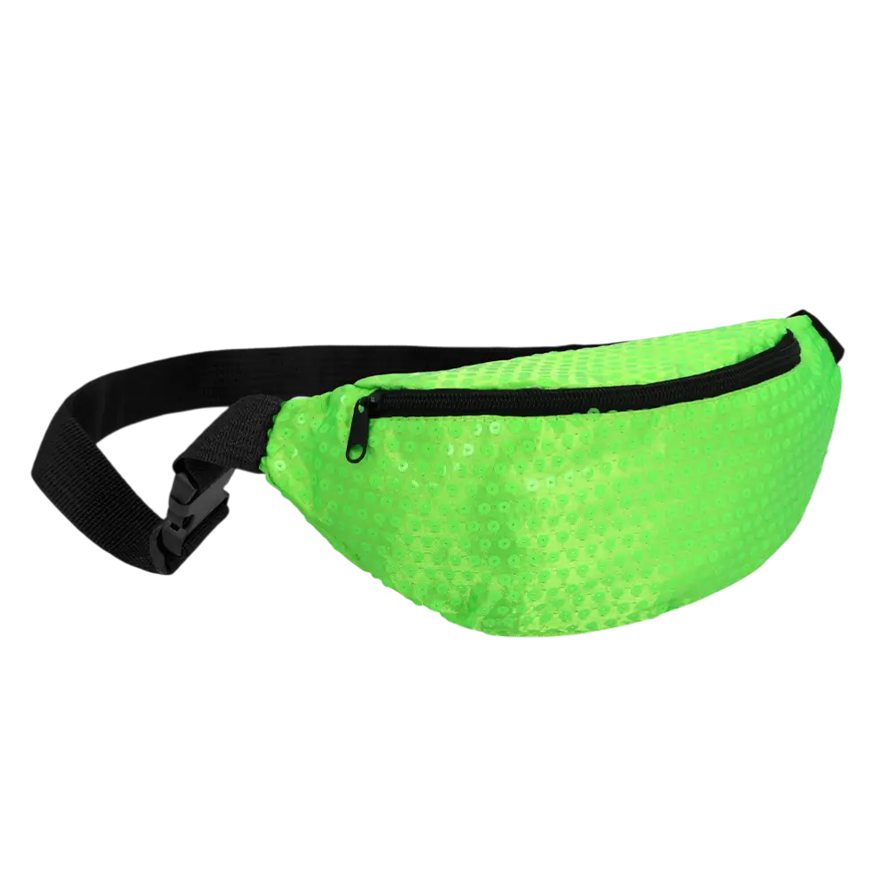 Fanny pack met lovertjes voor feestjes en carnavalskleding - Fluorescerend groen