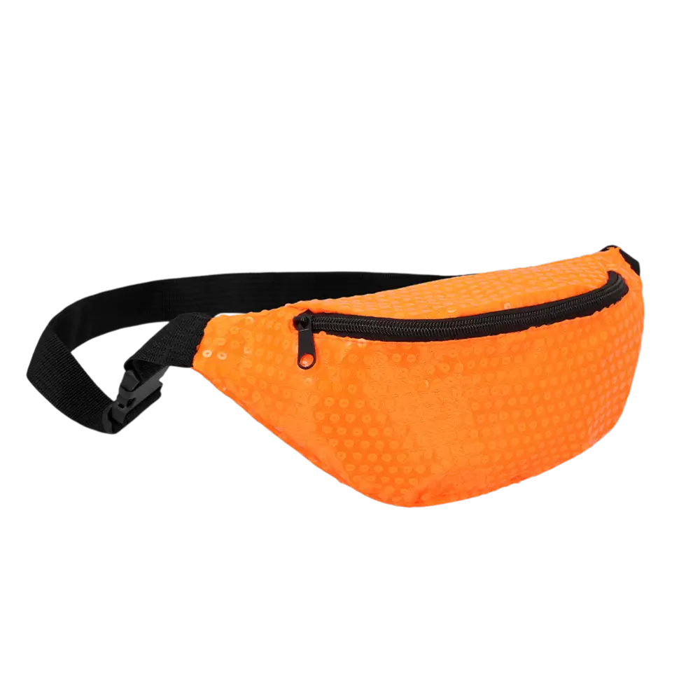 Fanny pack met lovertjes voor feestjes en carnavalskleding - Fluorescerend oranje