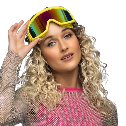 Skibril voor feesten en carnaval - Fluorescerend geel