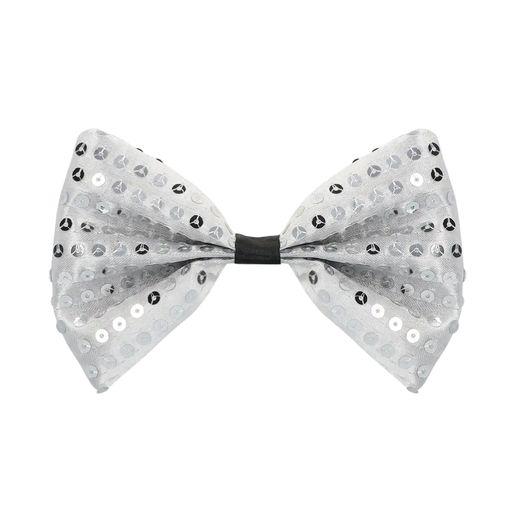 Paillettengilet en strikje "Spangles" - Maat M/L - Zilver