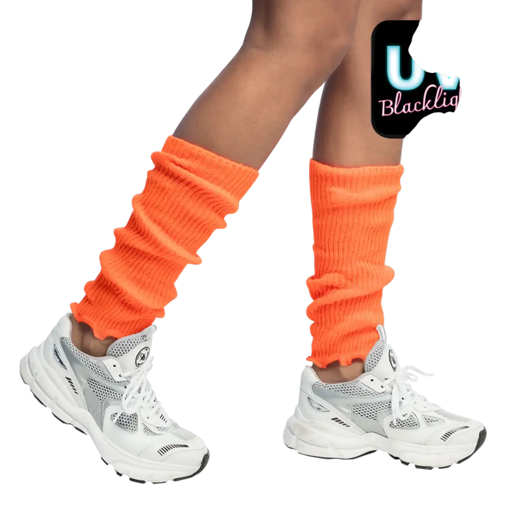 Fluorescerend oranje UV beenwarmers - 80's disco accessoire