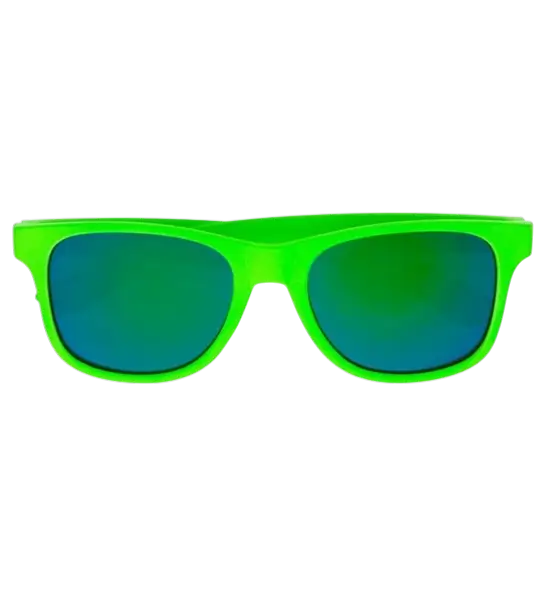 80s neongroene bril - Revo effect spiegelglazen
