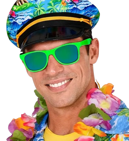 80s neongroene bril - Revo effect spiegelglazen