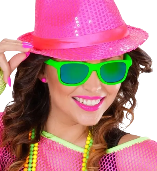 80s neongroene bril - Revo effect spiegelglazen