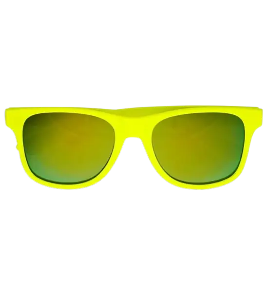 80s neon gele bril - Revo effect spiegelglazen