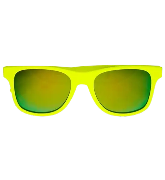 80s neon gele bril - Revo effect spiegelglazen