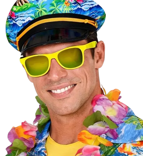 80s neon gele bril - Revo effect spiegelglazen