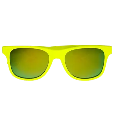 80s neon gele bril - Revo effect spiegelglazen