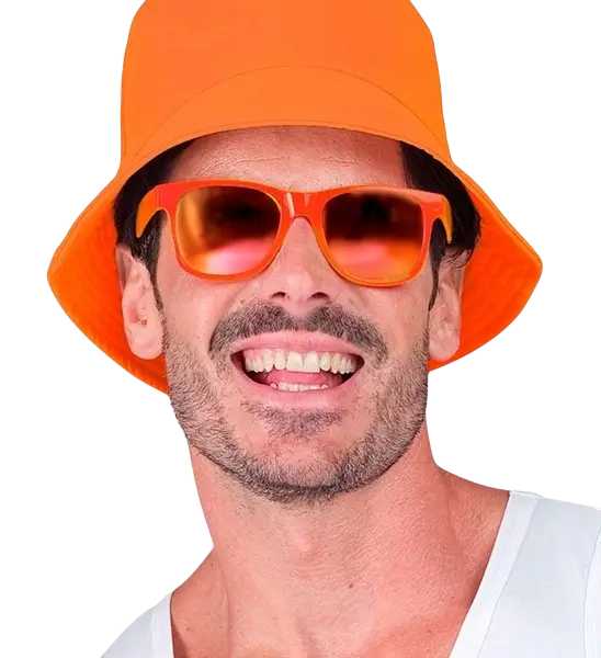 80s neon oranje zonnebril - Revo effect spiegelglazen