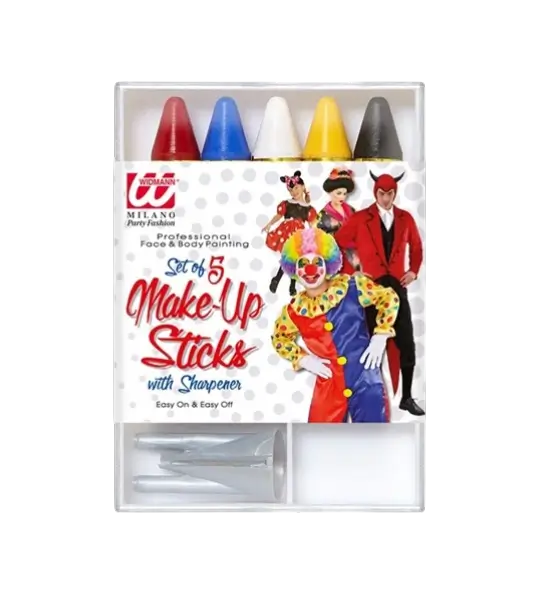 Face make-up potloden - 5 kleuren kit met puntenslijper - Halloween Carnaval Party