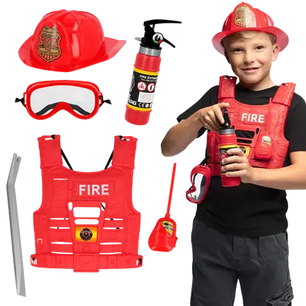 Brandweerman vermommingset voor kinderen - Kostuum Accessoires