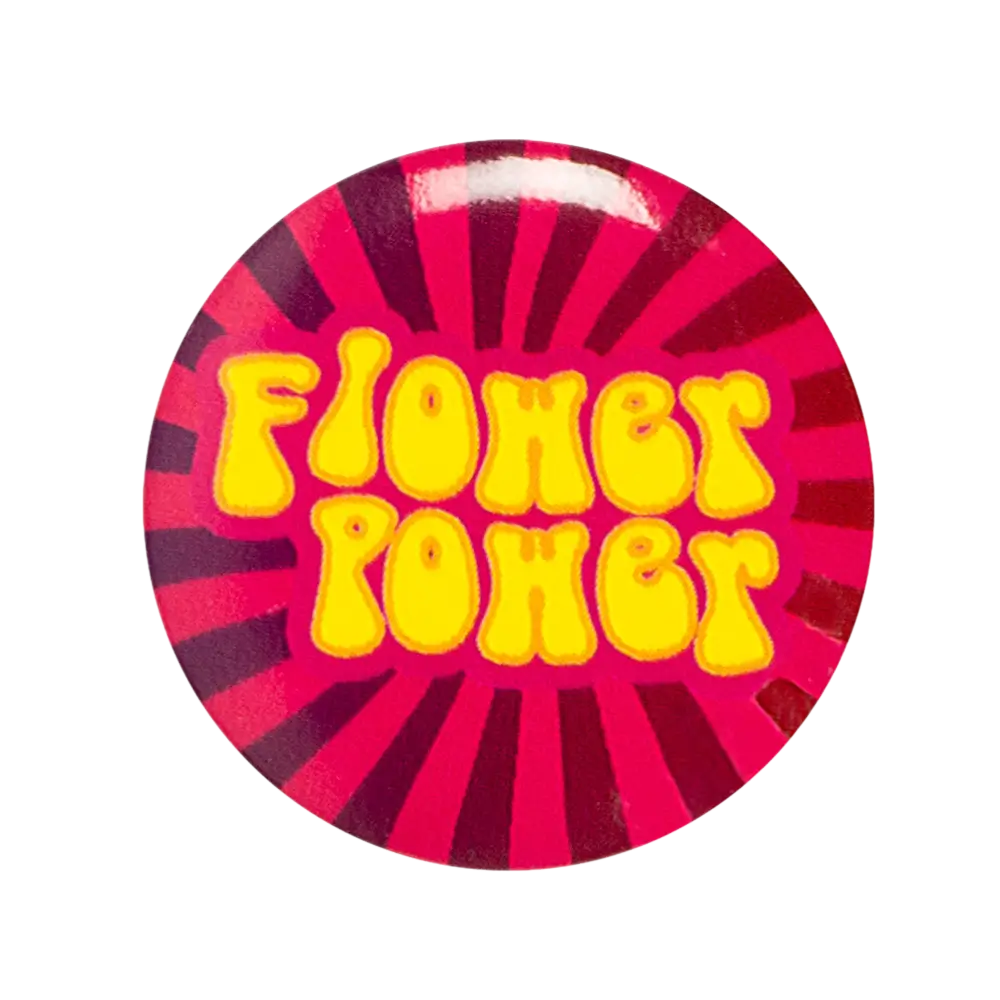 Set van 4 hippie badges - Flower Power accessoires