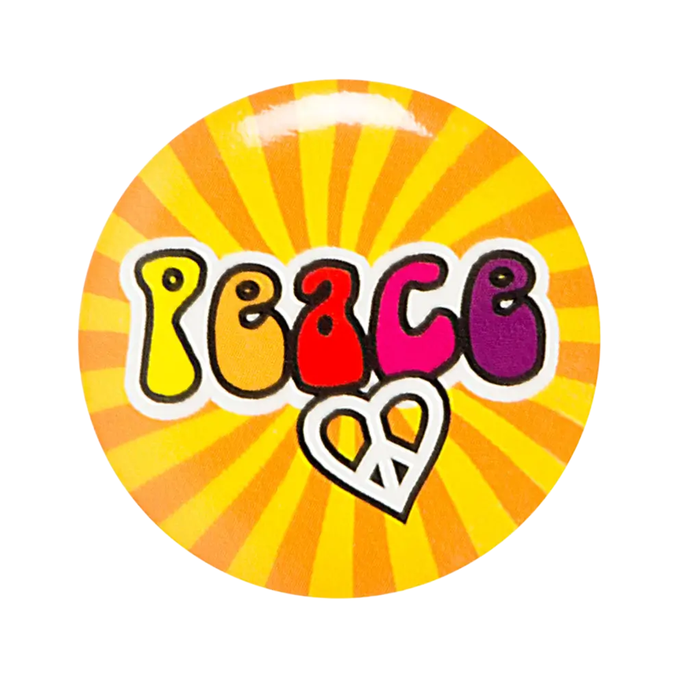 Set van 4 hippie badges - Flower Power accessoires