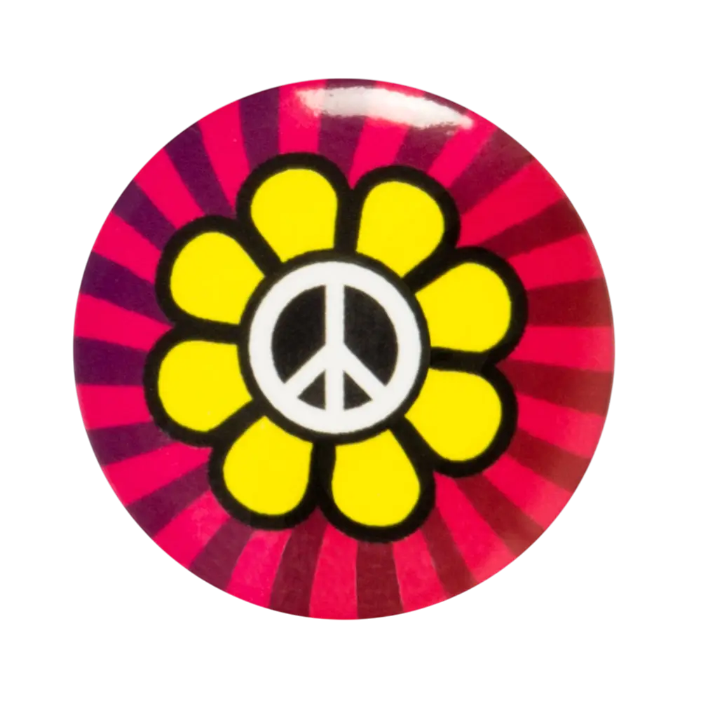 Set van 4 hippie badges - Flower Power accessoires