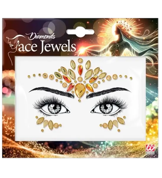 Gele diamanten gezichtssieraden - Strass Festival