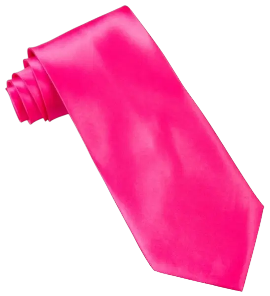 Fluorescerend Roze Satijnen Stropdas - 80s Avond Accessoire